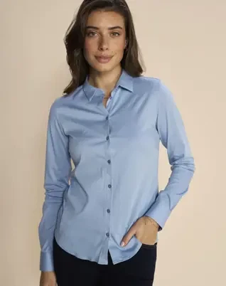 Mos Mosh - MMTina Jersey Skjorte - Bel Air Blue 